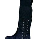 Apri Black Tall Knee High Stretch Lace Up Boots Size 8 Photo 0