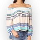 Wildfox new  ✰ Off Shoulder Variegated Stripe Long Sleeve Top ✰ Multi Color ✰ XS Photo 0