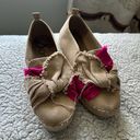 Sam Edelman  Women's 8 Cabrera Taffeta Canvas Espadrille Shoe Beige Pink Coastal Photo 8