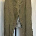 United Colors Of Benetton Benetton Flat Front Wide Leg Linen/Cotton Army Green Pants Womens Size XL Photo 0