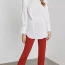 BCBGMAXAZRIA NWT BCBG MAXAZRIA Asymmetric Button Front White Shirt Sz M $198 Photo 1