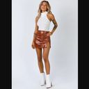 Princess Polly Motel Wren Brown Faux Croc Leather Mini Skirt 6 Photo 2