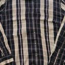 Lou & grey  Size M Button Down Tunic Length Top Purple Plaid Shirt Long Sleeve Photo 6