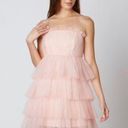 Cotton Candy LA NEW  Blush Strapless Tiered Tulle Mini Dress Size Medium Photo 0