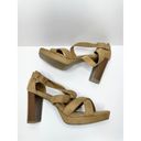 Anne Klein  Sandals Womens Size 8.5 Tan Crossover Block Heel Square Open Toe Heel Photo 8