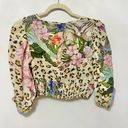 Z&L Cheetah rainbow tropical print quarter sleeve crop top Multi Size M Photo 2