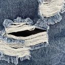 Vintage Havana  distressed mini skirt button fly denim jean blue 4 26 S Photo 2