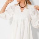 Hunter Bell White Noah Dress Pockets Collared Cotton Mini Swing Dress  Medium Photo 0