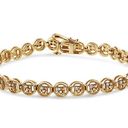 Brilliance NIB Haus of  14K Yellow Gold Sterling Silver Diamond Tennis Bracelet Photo 1