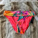 La Blanca  Pink Orange Watercolor Floral Bikini Swim Bottom Size 10 NWT Photo 0