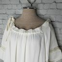 Alexis Hanne Blouse Medium Womens Off Shoulder Strap Eyelet Ivory Photo 5