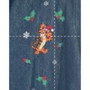 Disney  Vintage Winnie the Pooh & Tiger Christmas Metallic Denim  L/S Shirt Sz L Photo 5