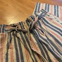 Knox Rose  Paper Bag Waist Striped Wide Leg Crops Photo 1