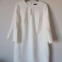 White House | Black Market NEW WHBM PETAL-SLEEVE SHIFT DRESS‎ IVORY KEYHOLE LINED WOMENS SIZE 10 $175 Photo 7