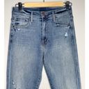 Mother The Insider Crop Step Fray in Chatterbox Distressed Blue Size 26 Photo 4