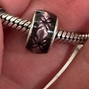 Pandora  Purple Dew Floral Silver Vintage Spacer retired Charm Photo 3