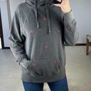 PINK: Embroidered Rose Gray Terrycloth Hoodie Size XS Photo 0