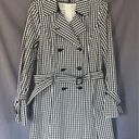 White House | Black Market  size medium black white gingham plaid trench coat Photo 0