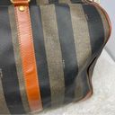 Fendi Vintage  Huge Pequin Stripe & Cognac Leather Duffel/Weekender Bag Photo 9