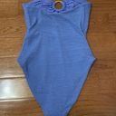 We Wore What NWT  Ruched Bandeau One Piece in Blue Jean Photo 7