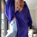 American Vintage Oversized Purple Suede Like Button Up Photo 1