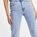 ASOS High Waist Mom Jean Light Blue Photo 3