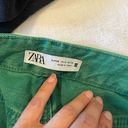 ZARA Green Zipper Jeans Photo 3