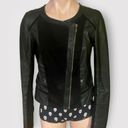 Anthropologie Elevenses Size 4 Black Panel Leather Moto Jacket Photo 0