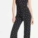 Ann Taylor  Black White Polka Dot Racerback Tie Waist Pants Jumpsuit 6 Photo 0