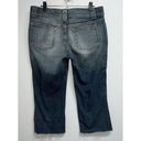 Gap Vtg Y2K  Womens Low Rise Cropped Denim Blue Jeans Size 14 Frayed Hems Stretch Photo 2