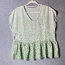 Harper Haptics by Holly  Top Women XS Mint Fresh Short Sleeve Spots Oversized NEW Photo 0