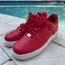 Nike - Women’s Air Force 1 Low Red Gold Swoosh Sneaker, Size 8 Photo 0