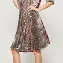 Andree by Unit  Crushed Velvet LS Emboridery Plaid Duster/Dress/Jacket Women M Photo 0