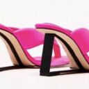 Good American Neon Pink Cinderella Lucite Wedge Heel Thong Scuba Womens Size 4 Photo 6