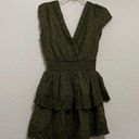 American Eagle  olive green ruffled lace mini dress S Photo 2