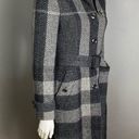 Burberry  long trench coat women's size 6 plaid wool belted gray winter Photo 3