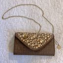 Big Buddha Clutch Brown Rhinestone Embellished Chain Link Strap New Photo 0