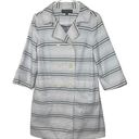 Proenza Schouler  for Target Grey White Striped Lightweight Trench Coat Sz Small Photo 0