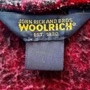 Woolrich Vintage  Red + Black Winter Print Fleece Vest Toggle Closure Photo 6