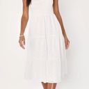 Lulus Très Belle Babe White Eyelet Embroidered Tie-Strap Midi Dress Photo 1