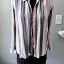 Roxy Sz XS  Multi-Colored Striped Button Down Blouse flannel Photo 1