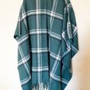 Lane Bryant Green Plaid Fringe Flannel Wrap Poncho Photo 8