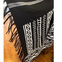 Chico's Chico’s Aztec print open front fringed cardigan front Black White  size XL Photo 8