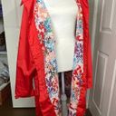 Chelsea Studio Plus 22W, Lightweight Spring Trench Coat, Soft Red, Floral Lining Photo 3