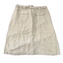 New York & Co. women's size 10 linen blend cream colored midi skirt Photo 1