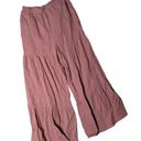 Doe & Rae  Salmon Pink Quilted Textured Tiered Wide Leg High Rise Casual Pants S Photo 0