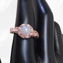 Boutique Elegant Inlaid Opal Fashion Rosy Golden Round Twisted Band Women's Ring Size 8 Photo 3