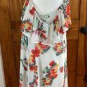 Davi & Dani  Floral Midi Dress Medium Red Orange Yellow Green white Off shoulder Photo 1