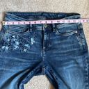 J.Jill Authentic Fit Blue Floral Embroidered Jeans. Size 4Tall Photo 5