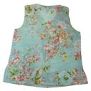 Oscar de la Renta  Tank Top Womens Small Blue Floral Pink Label Button Vintage Photo 1